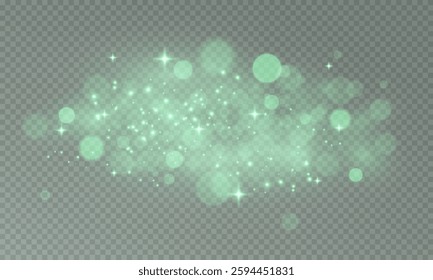 Glowing bokeh confetti with light and glitter overlay texture for your design. Festive sparkling  dust. Festive powder dust for cards, invitations, banners, advertisement.
