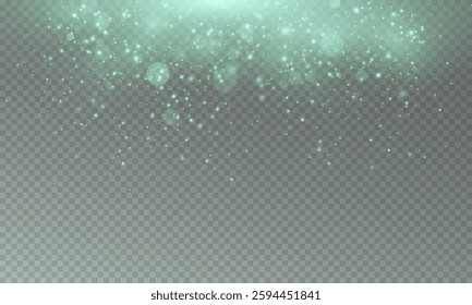 Glowing bokeh confetti with light and glitter overlay texture for your design. Festive sparkling dust. Festive powder dust for cards, invitations, banners, advertisement.