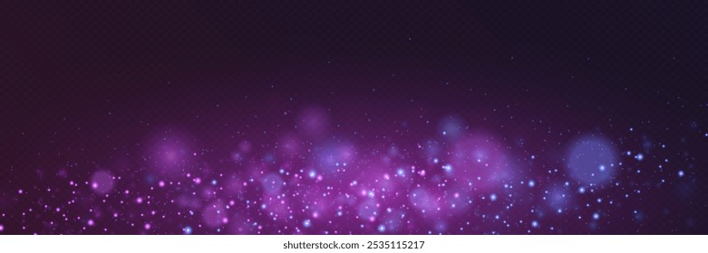 Brillante bokeh y destello de luz. Sobre un fondo transparente.