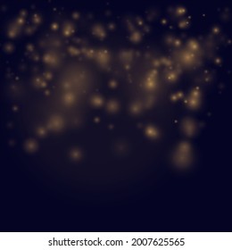 Glowing bokeh lights, shiny particles explode on black background
