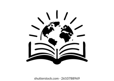 A glowing book emanates light, symbolizing education, learning, and global awareness on World Book and Copyright Day