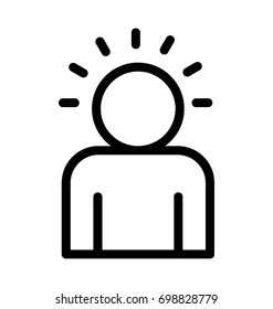 Glowing Brain Vector Icon
