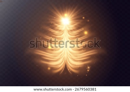 Glowing bright Christmas tree effect. New Year. EPS 10 vector.