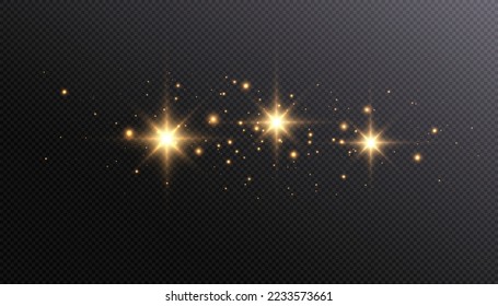 Glowing bright effect with lots of shiny particles isolated on transparent background. Vector star cloud with dusty reflections for design and illustrations.	
