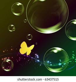 glowing bubble background - vector illustration