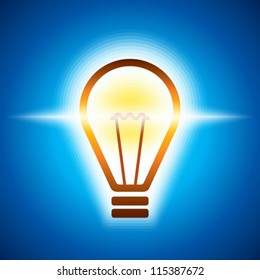glowing bulb in bluish light