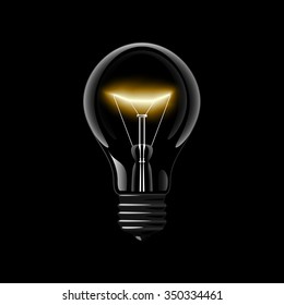 Glowing bulb in the dark