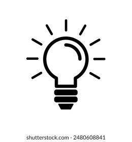 glowing bulb, electric lighting, light bulb - vector icon