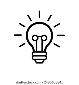 glowing bulb, electric lighting, light bulb - vector icon