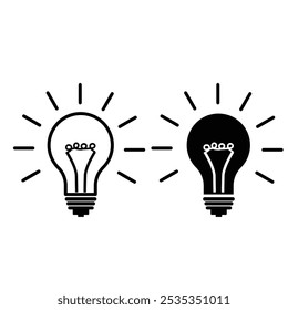 bombilla brillante, luz eléctrica, bombilla - icono de Vector.
