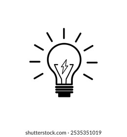 glowing bulb, electric lighting, light bulb - vector icon.