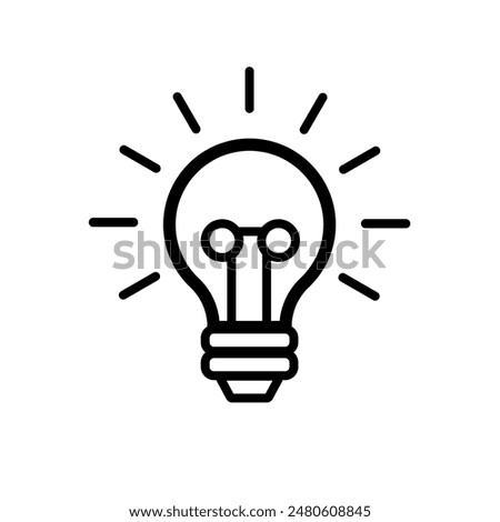 glowing bulb, electric lighting, light bulb - vector icon