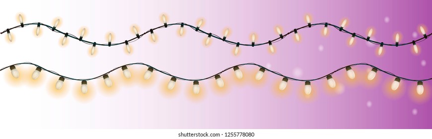 Glowing bulbs, garlands, Christmas decorations. Can be used as a design element for the design of websites, books, magazines.