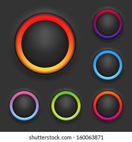 Glowing Button Template Set. Vector