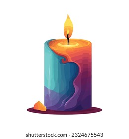 Glühende Kerzenflamme auf Weiß