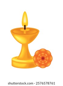 Glowing candle lamp icon vector