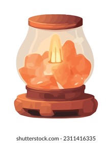 Glowing candle symbolizes spirituality in religion icon isolated