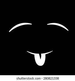 glowing cartoon face in the dark