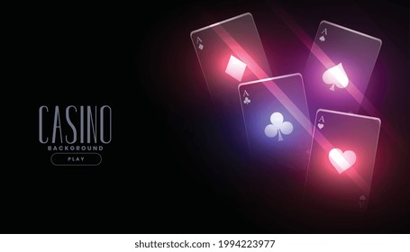 glowing casino playing cards background