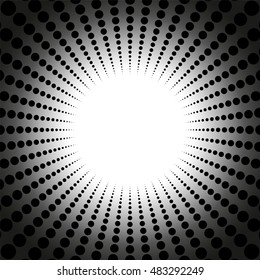 Glowing center - radial pattern - light at the end of the tunnel.