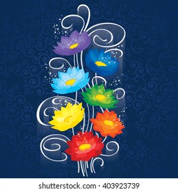 Glowing Chakras lotuses.