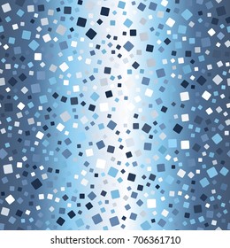 Glowing chaotic rounded square pattern. Seamless vector frosty background