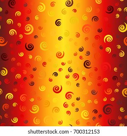 Glowing chaotic spiral pattern. Seamless vector vortex background