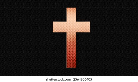 Glowing Christian cross shaped hole in dark and light Background, Faith, Religion and symbolic concept, christian cross background
