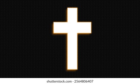 Glowing Christian cross shaped hole in dark and light Background, Faith, Religion and symbolic concept, christian cross background
