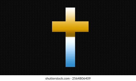 Glowing Christian cross shaped hole in dark and light Background, Faith, Religion and symbolic concept, christian cross background
