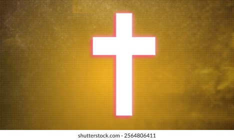 Glowing Christian cross shaped hole in dark and light Background, Faith, Religion and symbolic concept, christian cross background
