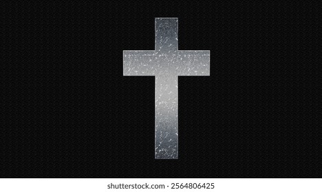 Glowing Christian cross shaped hole in dark and light Background, Faith, Religion and symbolic concept, christian cross background
