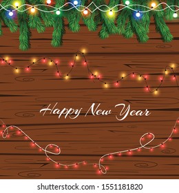 Glowing Christmas lights isolated realistic design elements. Garlands, Christmas decorations lights effects