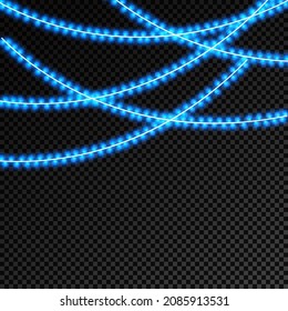 Glowing Christmas lights isolated realistic design elements. Garlands, Christmas decorations. lights effects.
