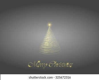 glowing Christmas tree on a black background