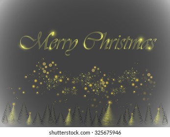glowing Christmas tree on a black background