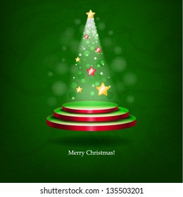 Glowing Christmas tree. The original idea for a Christmas card