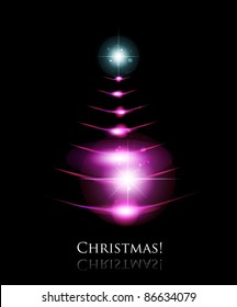 Glowing Christmas tree. Vector eps10 abstract holiday background