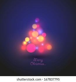 Glowing Christmas Tree vector illustration. 