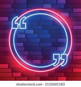 glowing circle frame with quote sign