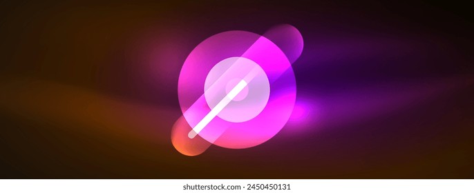a glowing circle with a light coming out of it on a dark background . High quality