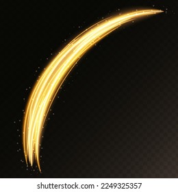 Glowing circle lines. Fire light circles. Abstract light speed motion effect.