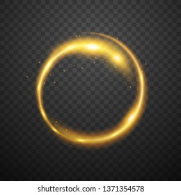 Glowing circle on dark transparent background
