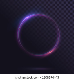 Glowing circle. Round shiny frame on a transparent background