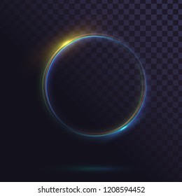 Glowing circle. Round shiny frame on a transparent background