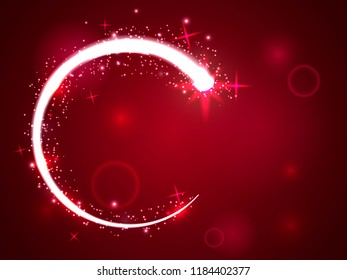 Glowing circle with sparkles. Vector illustration