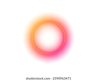 A glowing circle with vibrant pink and orange gradient hues, creating a stunning halo effect.