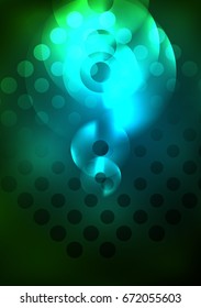 Círculos brillantes en la plantilla de diseño de fondo abstracto vectorial oscuro y futurista