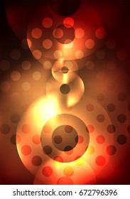 Círculos brillantes en la plantilla de diseño de fondo abstracto vectorial oscuro y futurista