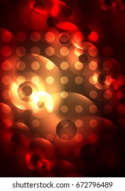 Círculos brillantes en la plantilla de diseño de fondo abstracto vectorial oscuro y futurista